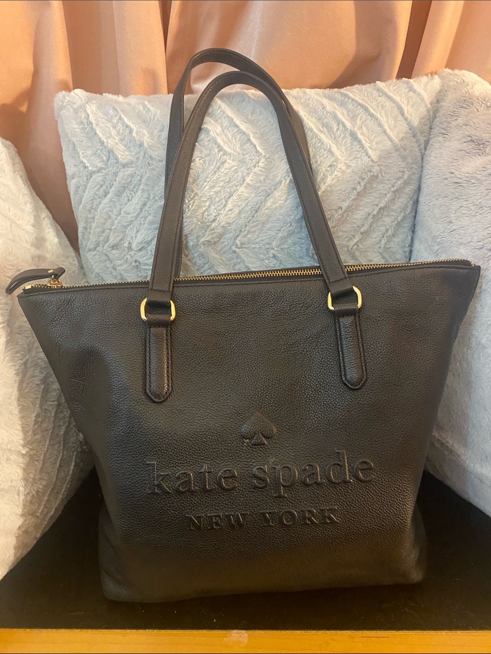 kate spade Black Embossed Leather Tote